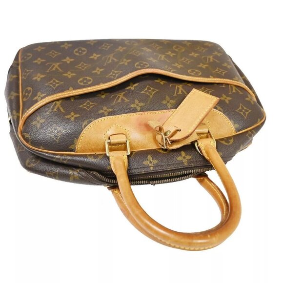 LOUIS VUITTON LV Logo Deauville Hand Bag Monogram Leather Brown - Picture 6 of 16